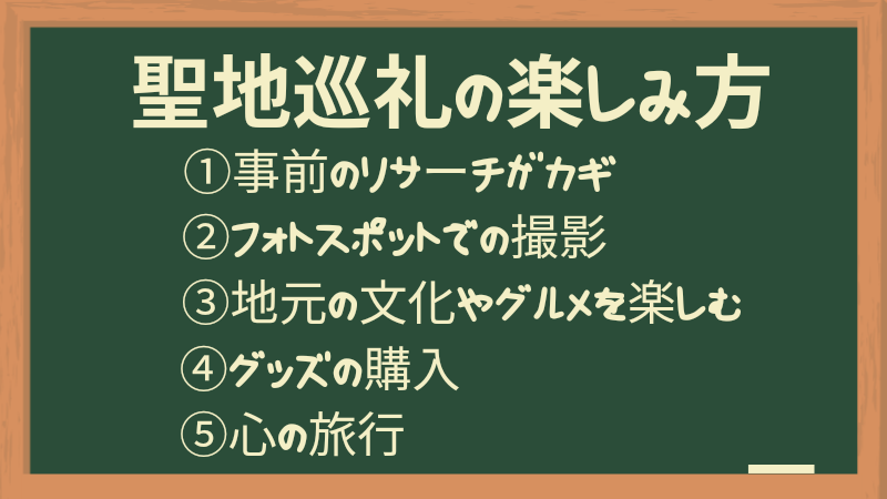 聖地巡礼の楽しみ方