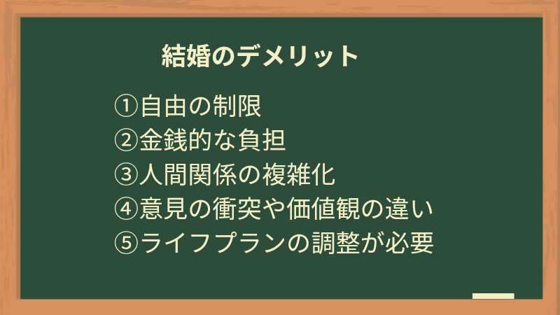 結婚のデメリット